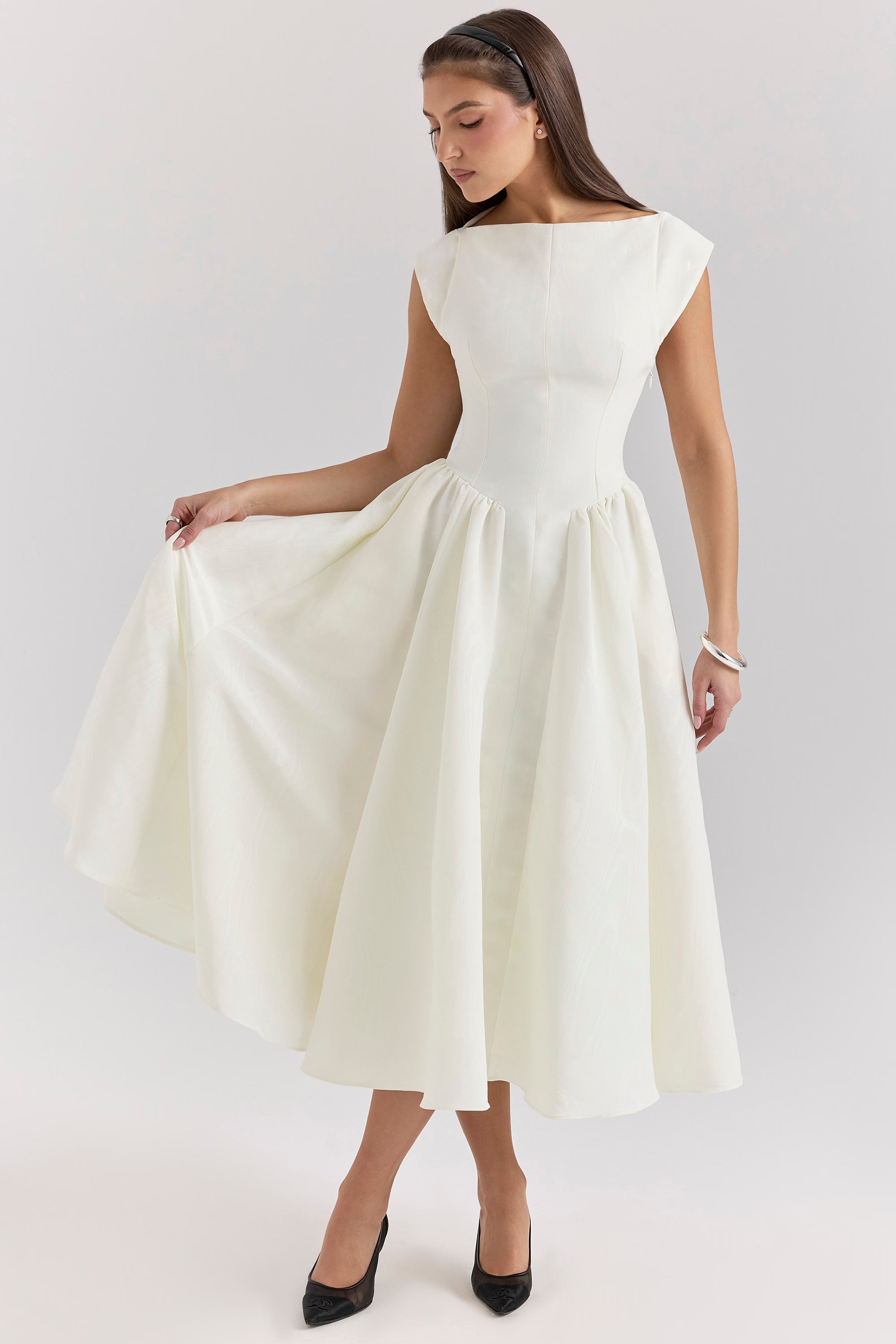 Cassiane Robe Mi-Longue - Ivoire