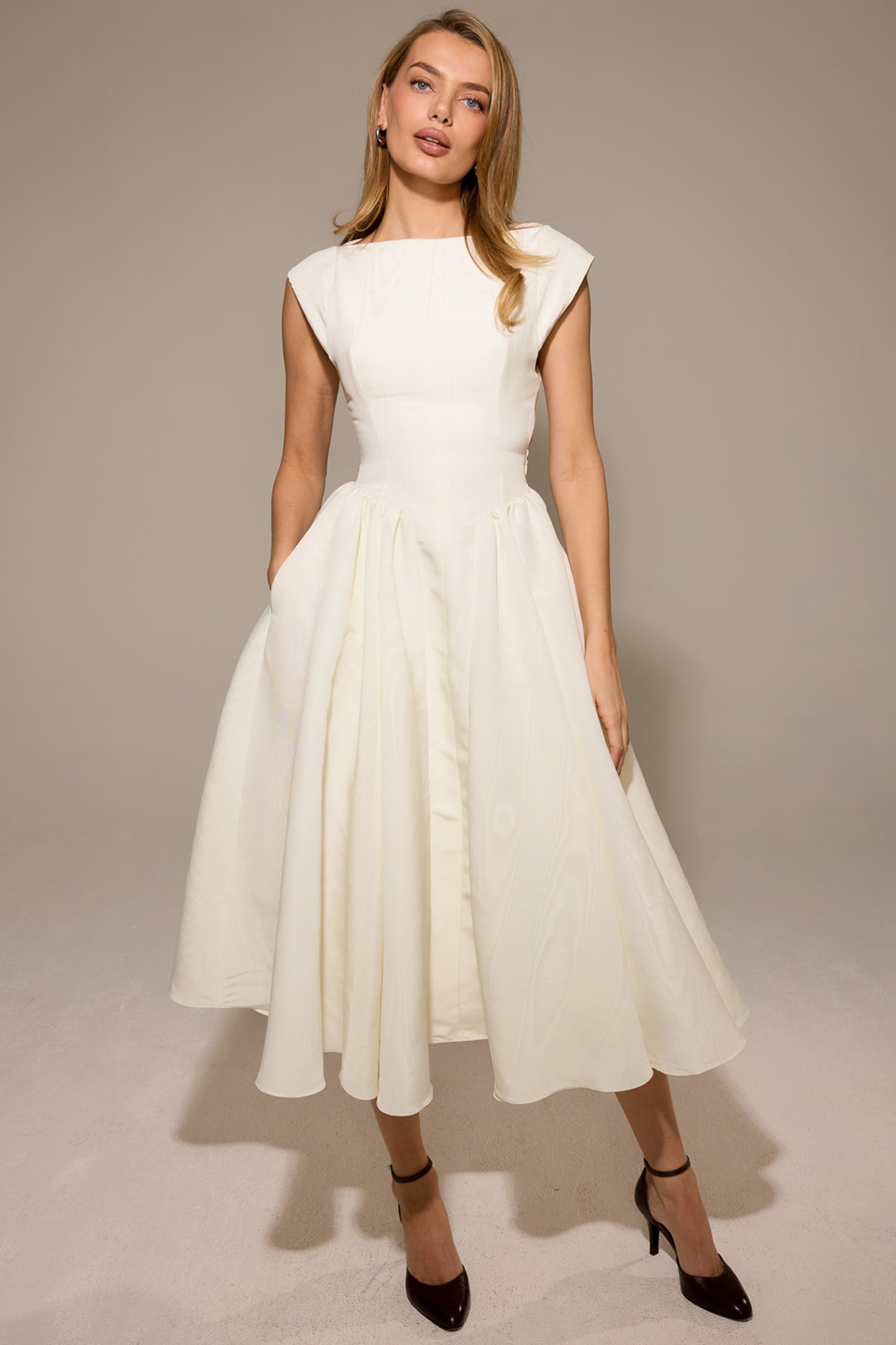 Cassiane Robe Mi-Longue - Ivoire