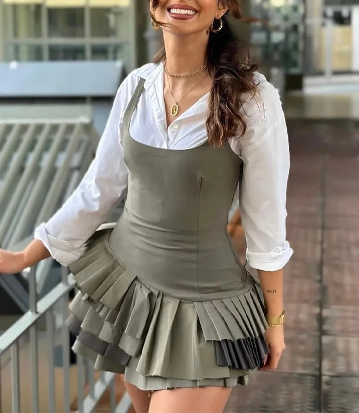Mira Pleated Mini Dress