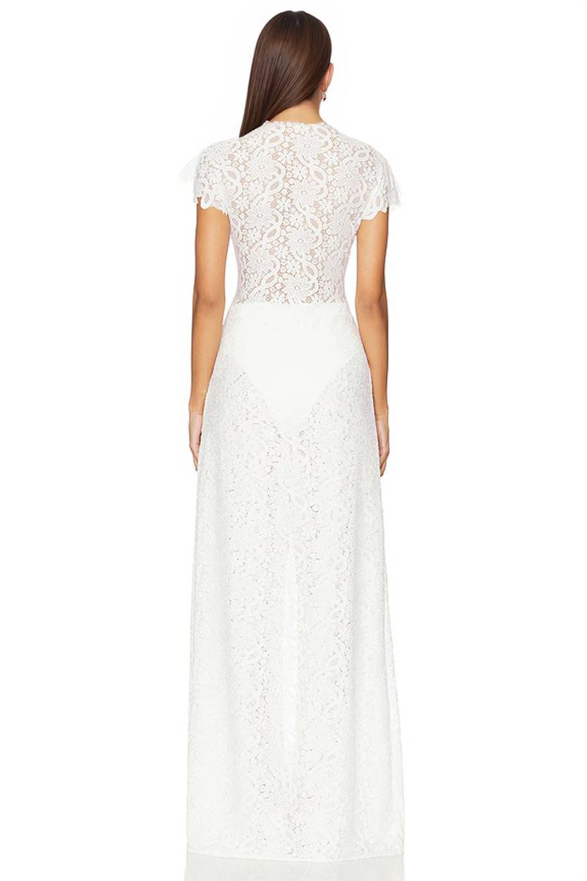 Lace Long-sleeved Top And Wide-leg Pants Set(Headscarf Not Included)