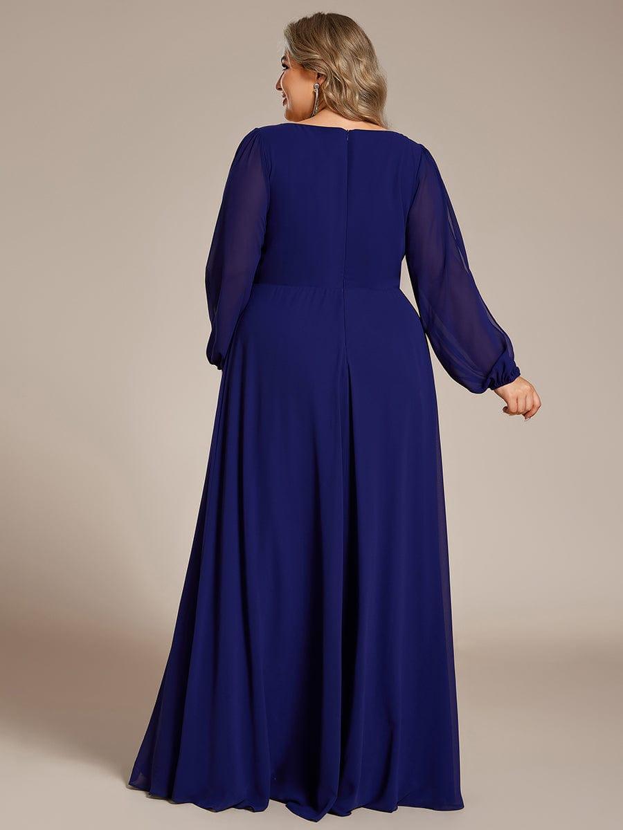 ever AMOUR|Robe de Soiree Longue Elegante Avec Lanterne en V Profond a Manches Fendues et Appliques