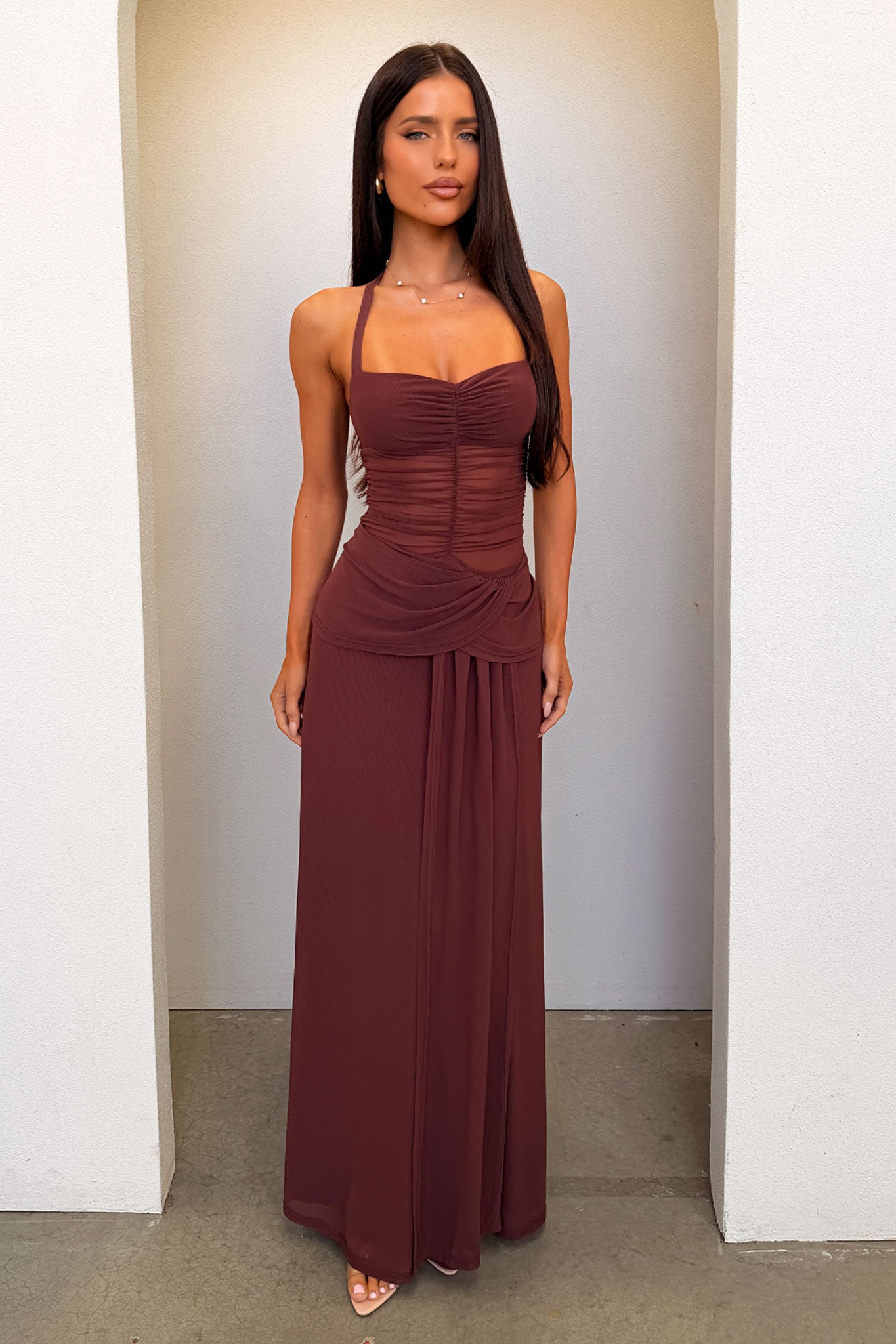 Gabrielle Mesh Maxi Dress