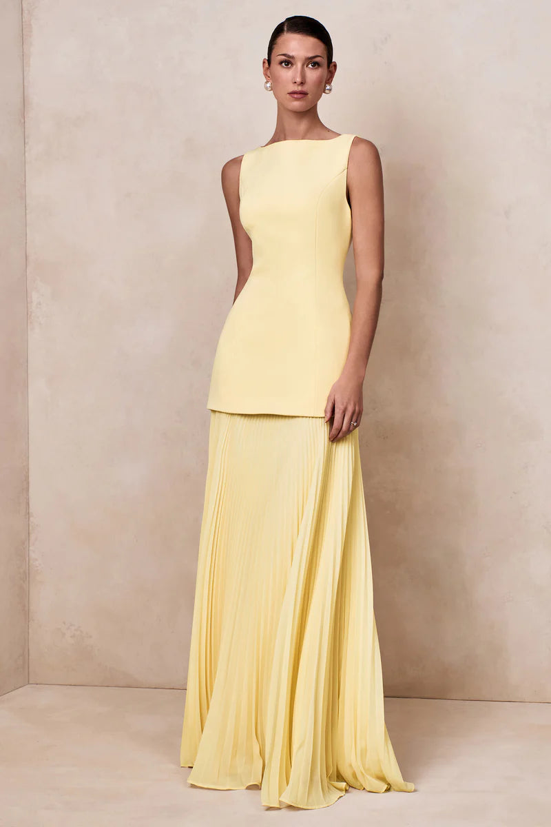 Hadley Boat-Neck Maxi Dress With Drop-Waist