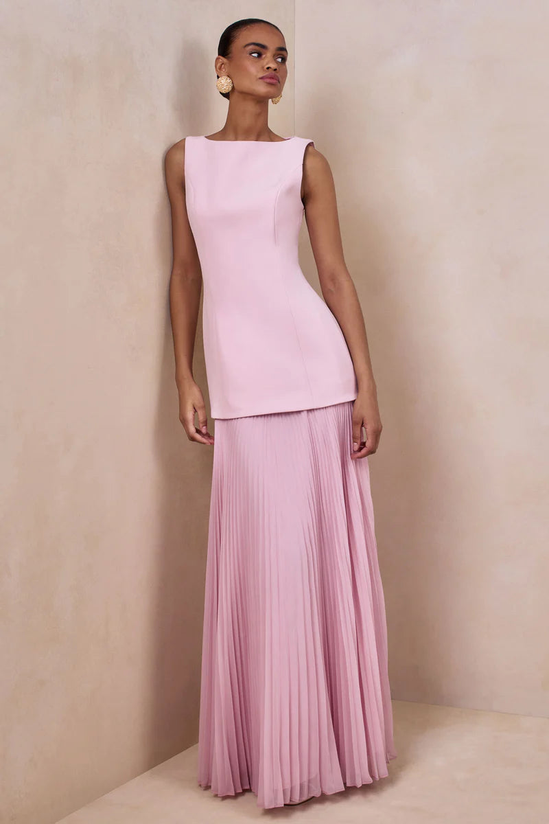 Hadley Boat-Neck Maxi Dress With Drop-Waist
