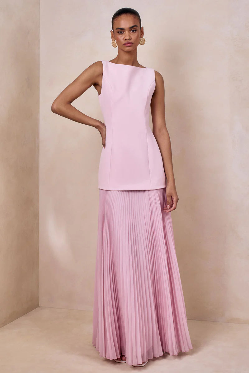 Hadley Boat-Neck Maxi Dress With Drop-Waist