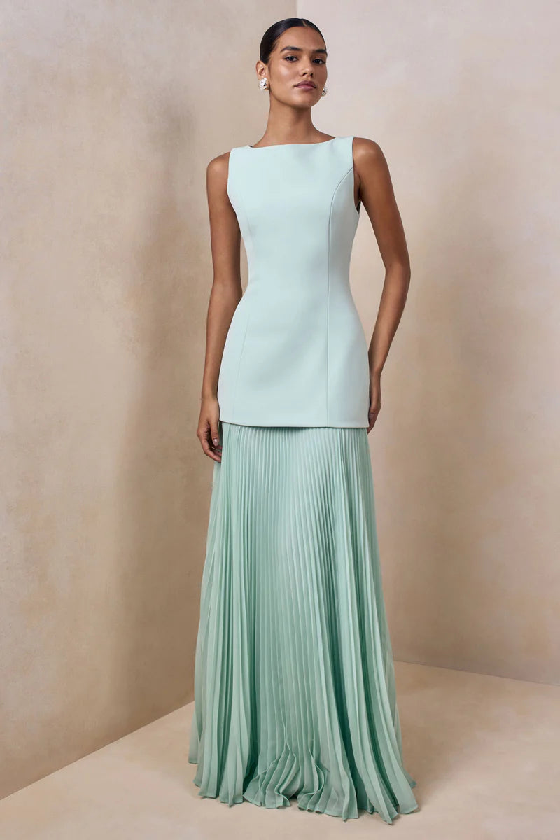 Hadley Boat-Neck Maxi Dress With Drop-Waist