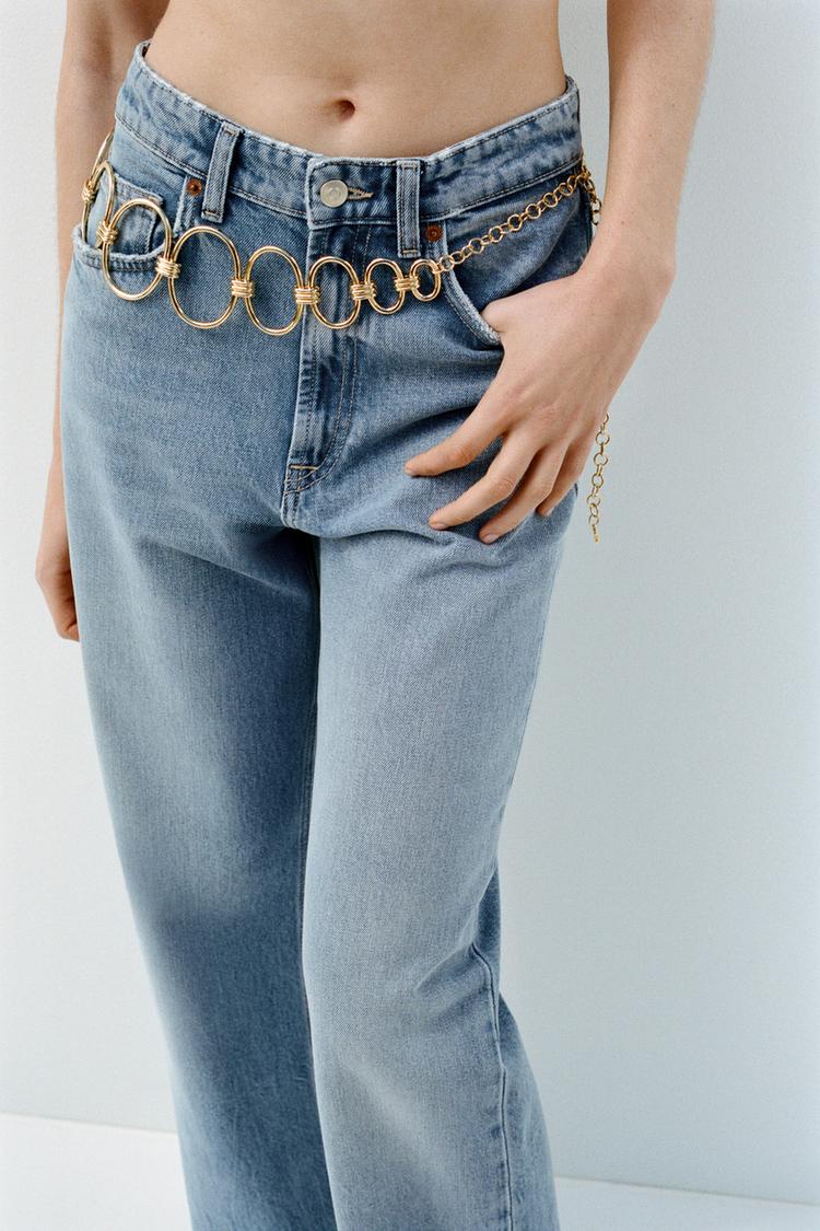 WIDE LEG JEANS TRF MET HIGH WAIST
