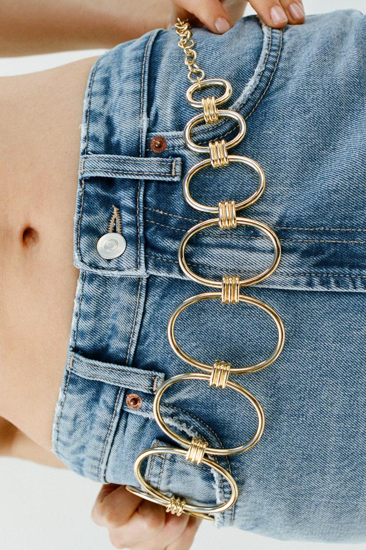 WIDE LEG JEANS TRF MET HIGH WAIST