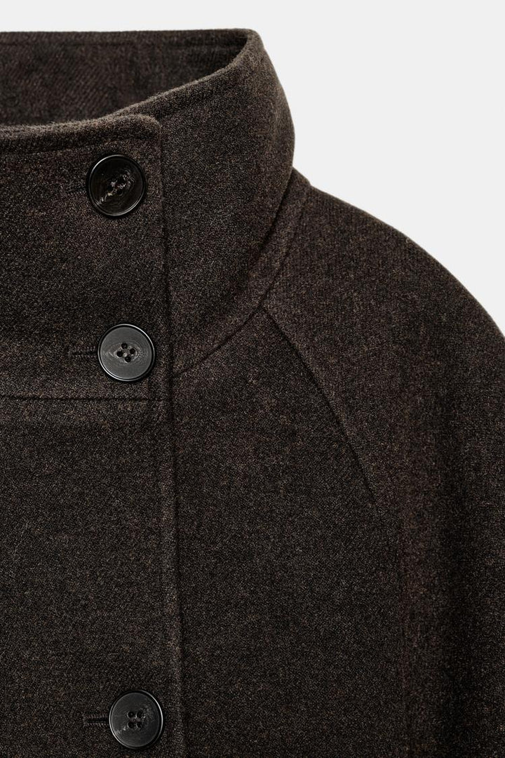 SOFT HIGH-NECK COAT WITH BELT