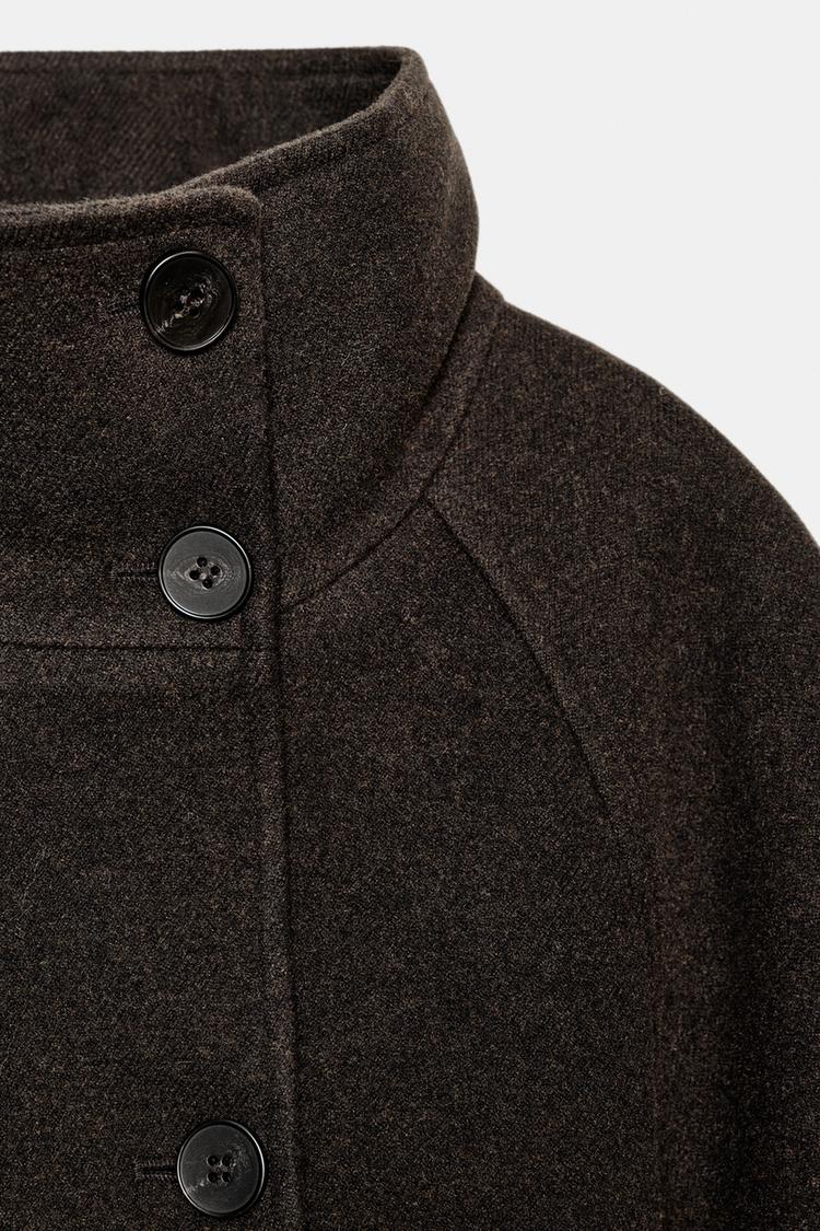 SOFT HIGH-NECK COAT WITH BELT