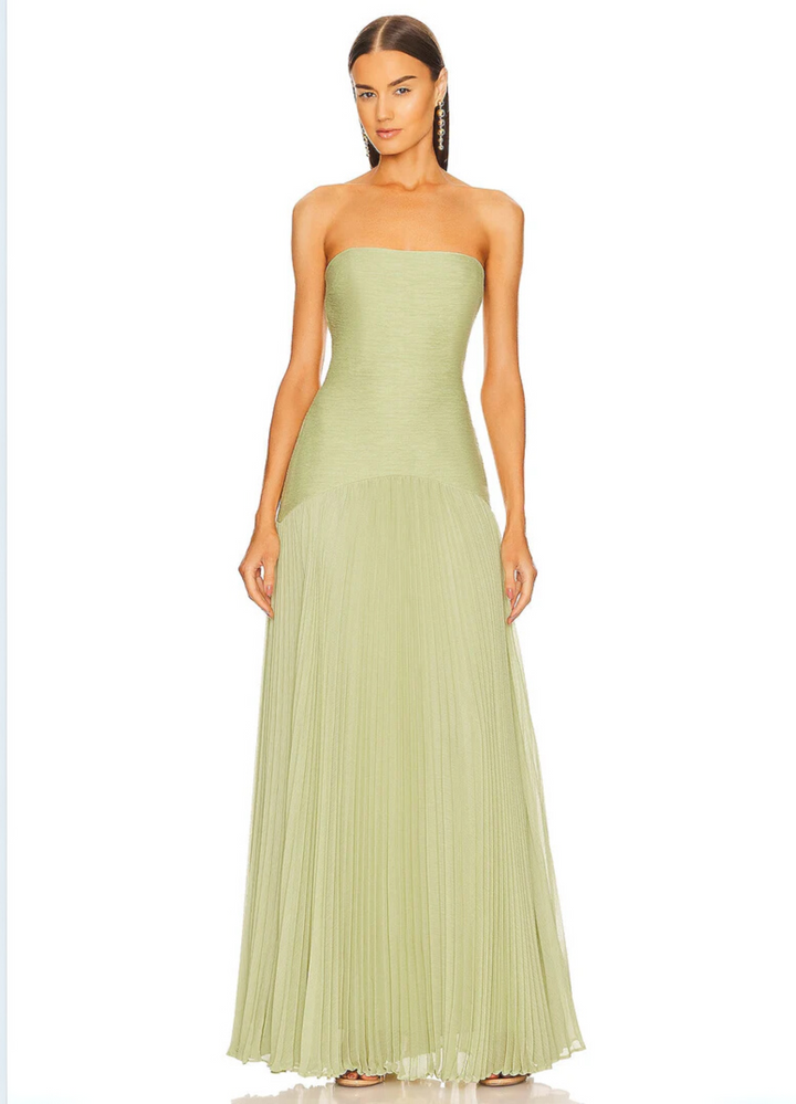 Willow | Strapless Pleated Maxi Dress