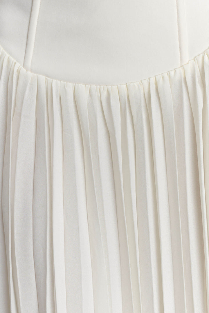 Stacie Pleated Halter Maxi Dress