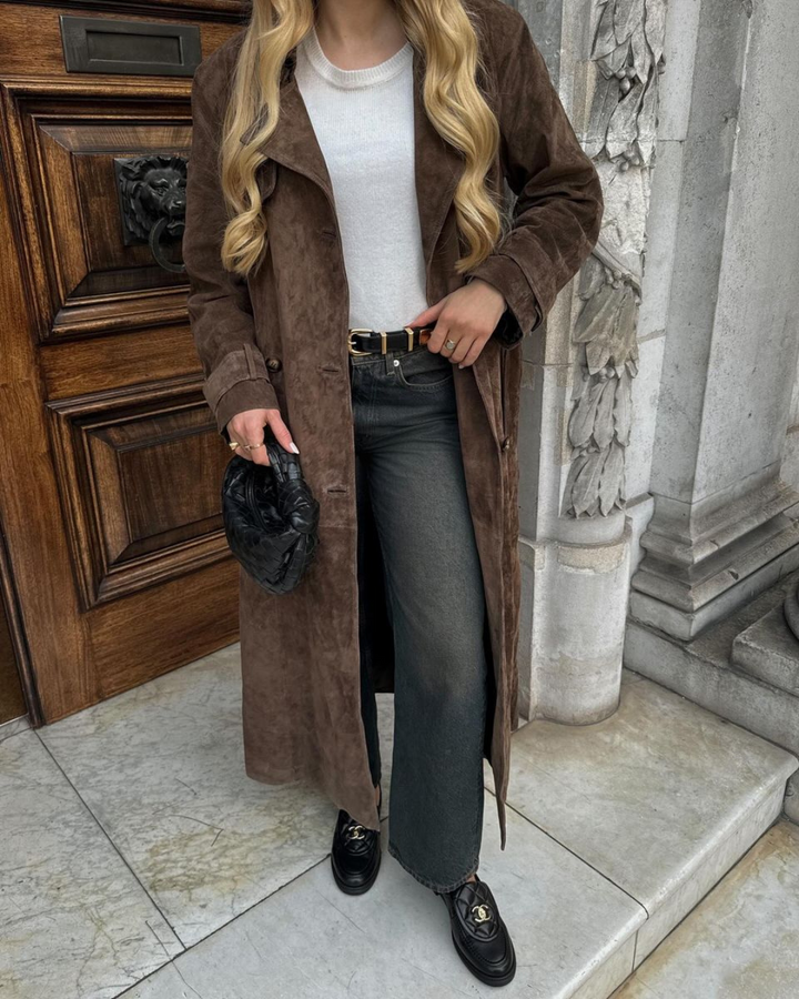 Esther | Suede Trench Coat