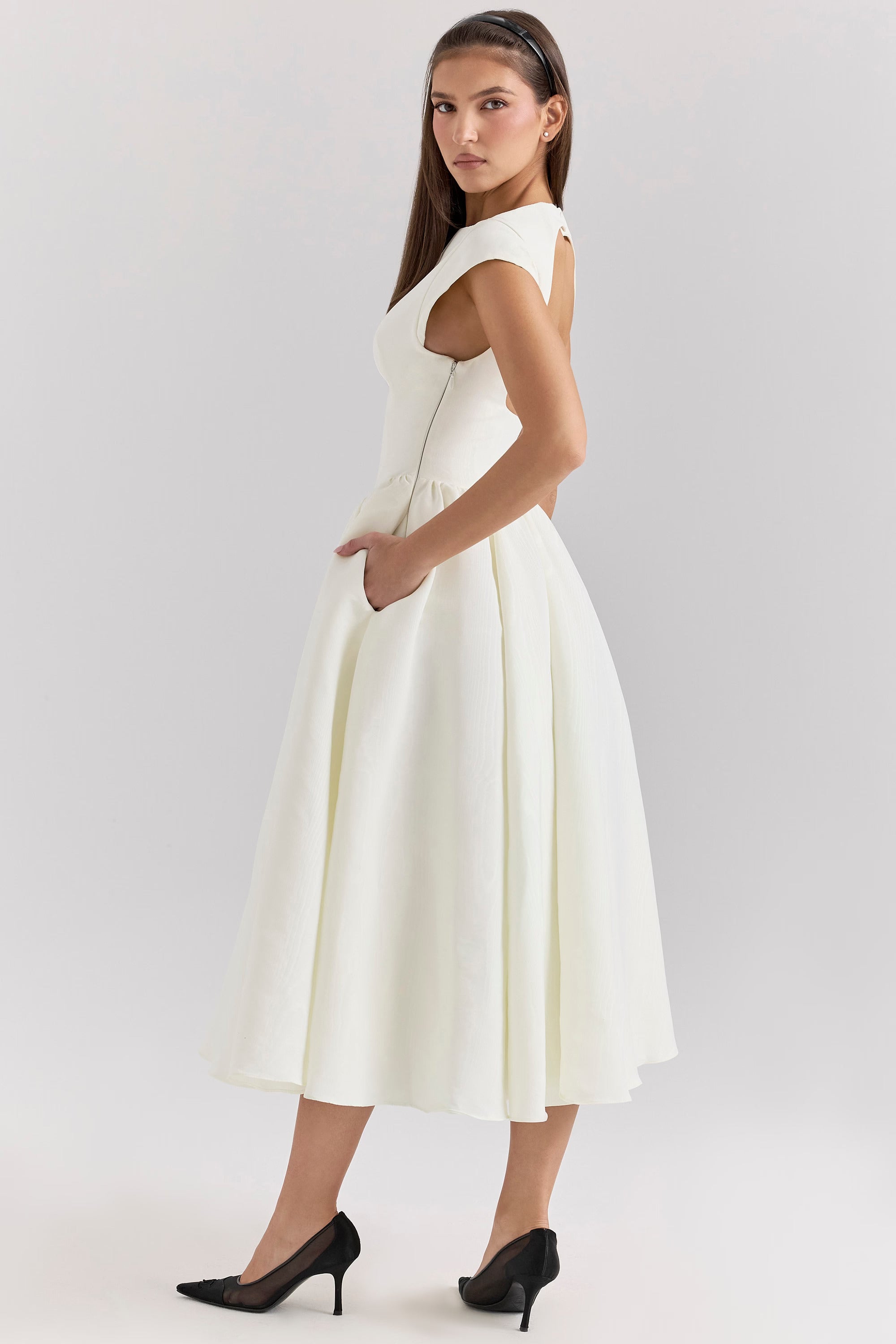 Cassiane Robe Mi-Longue - Ivoire