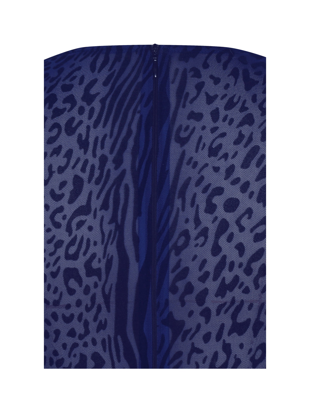 Ilyse Navy V-Neck Plunge Animal Print Mermaid Hem Maxi Dress