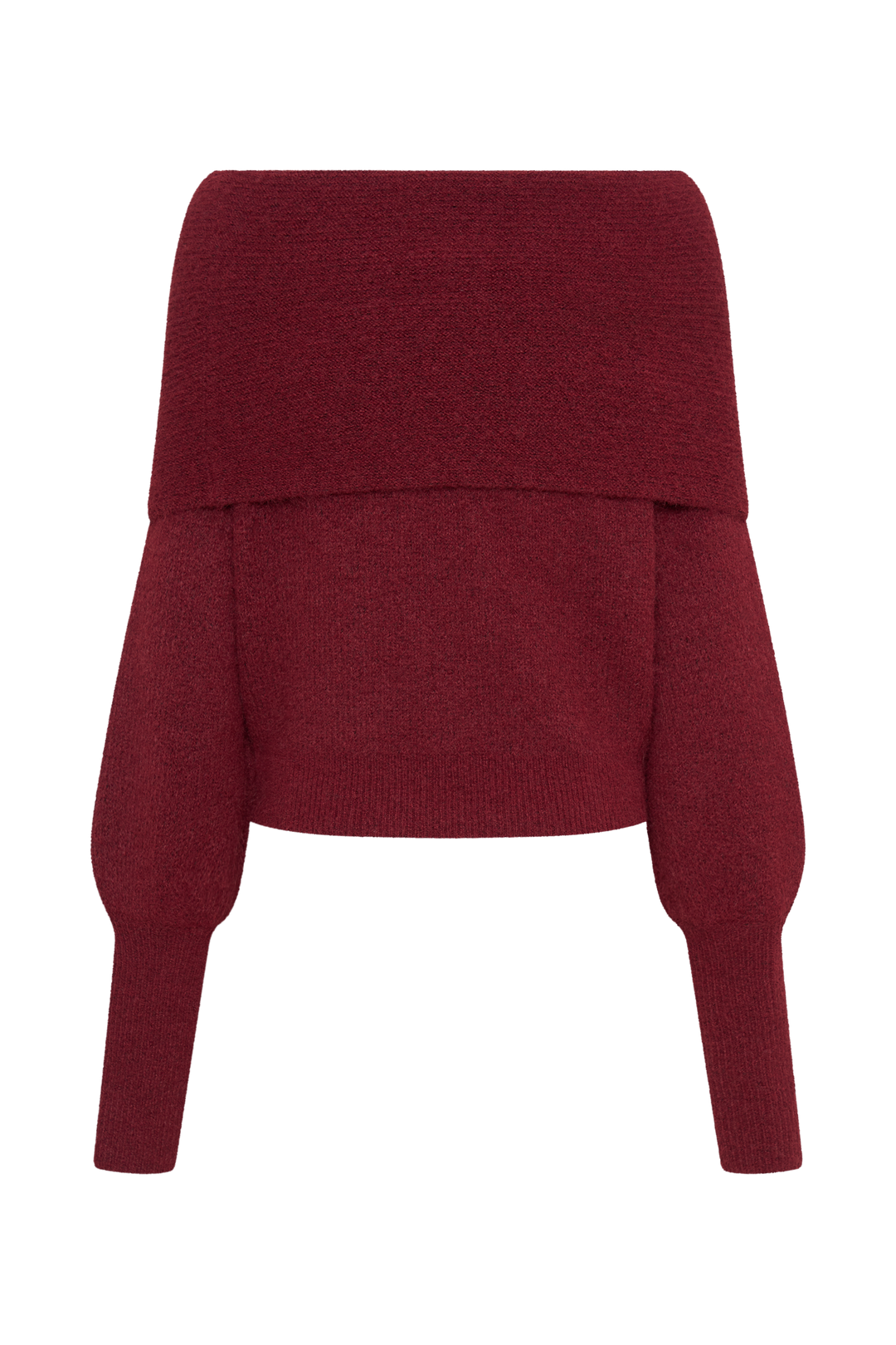 Charlotte Off Shoulder Knit Long Sleeve Top - Merlot