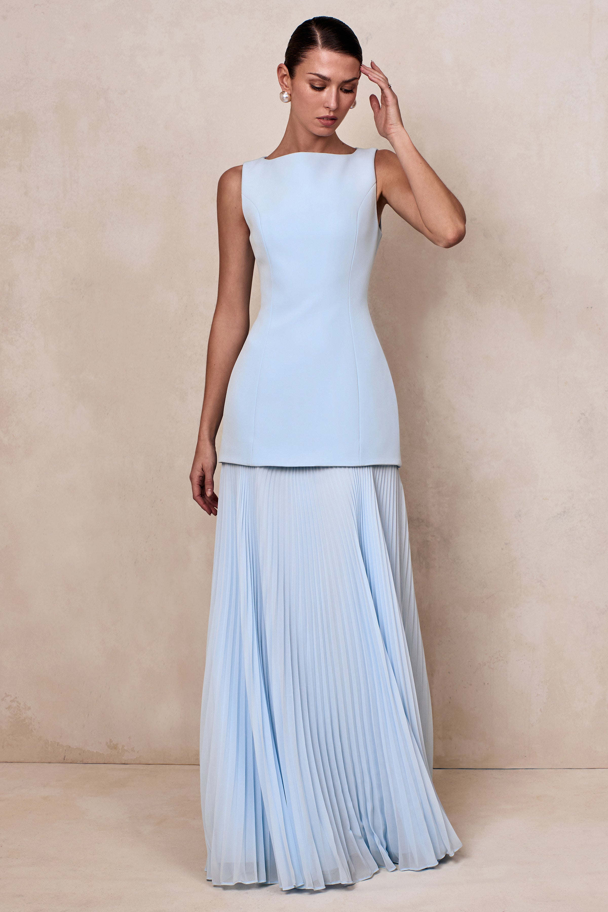 Hadley Boat-Neck Maxi Dress With Drop-Waist
