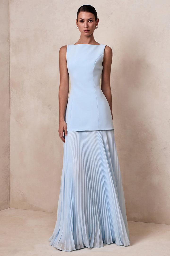 Hadley Boat-Neck Maxi Dress With Drop-Waist