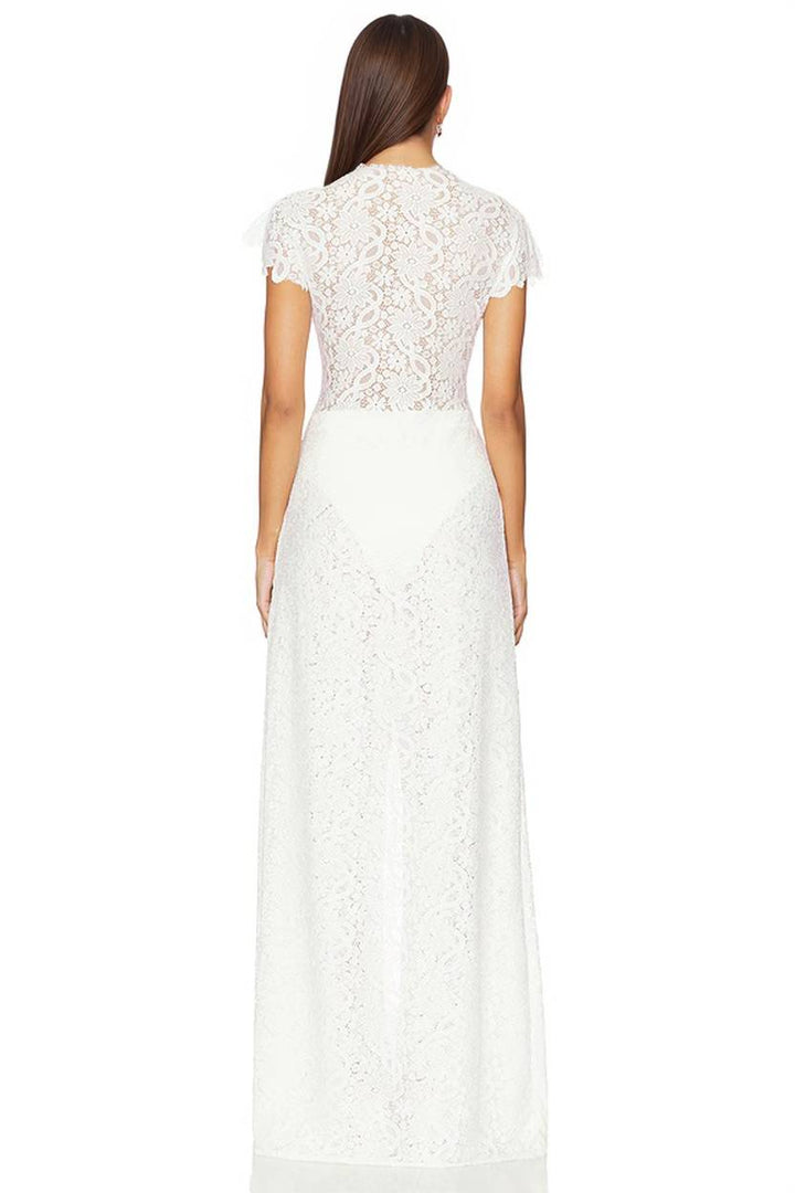 Lace Long-sleeved Top And Wide-leg Pants Set（Headscarf Not Included）