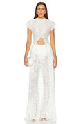 Lace Long-sleeved Top And Wide-leg Pants Set（Headscarf Not Included）