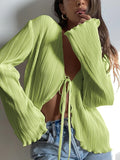 Kaylee | Pleated Tie-Front Top