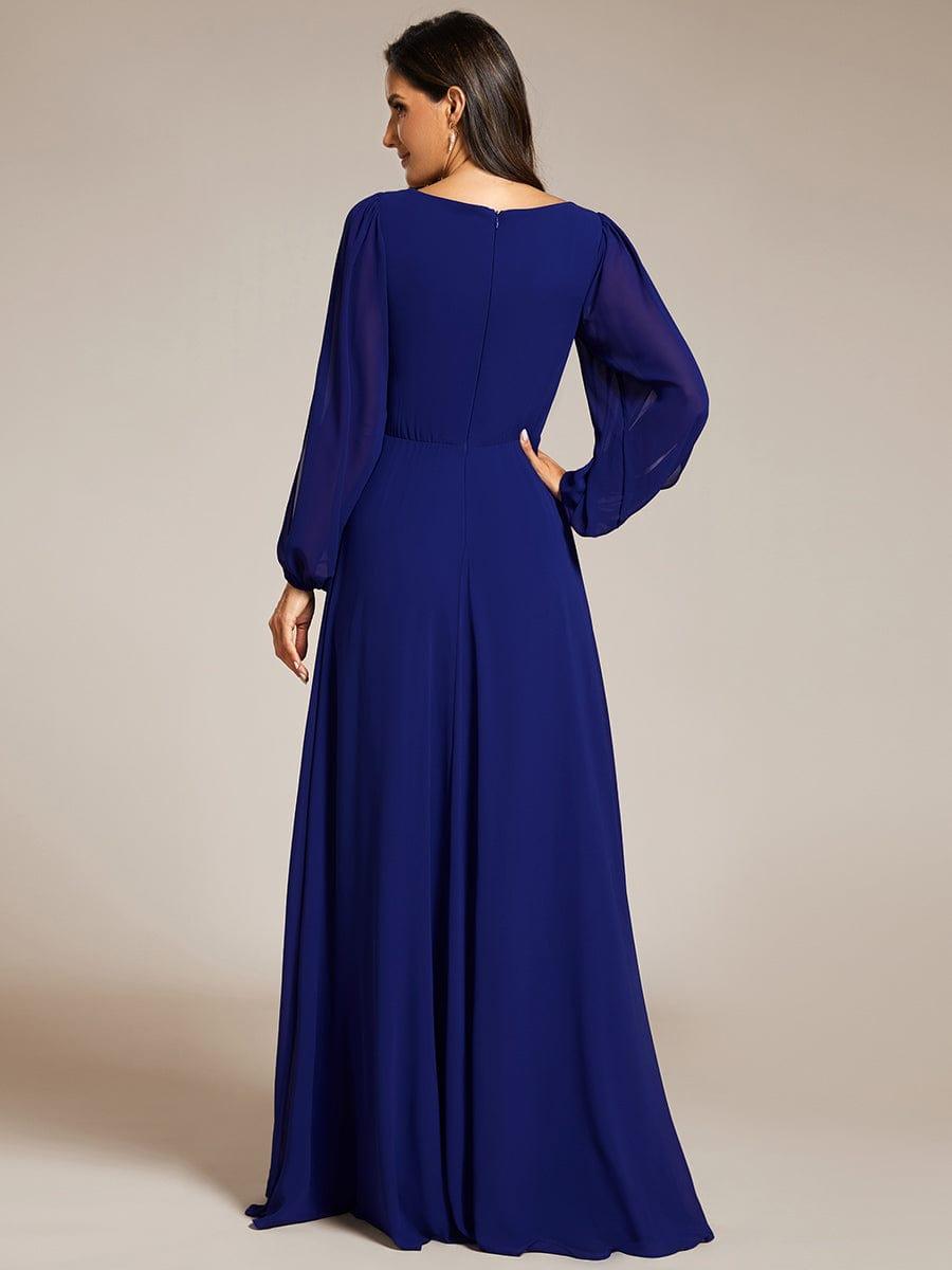 ever AMOUR|Robe de Soiree Longue Elegante Avec Lanterne en V Profond a Manches Fendues et Appliques