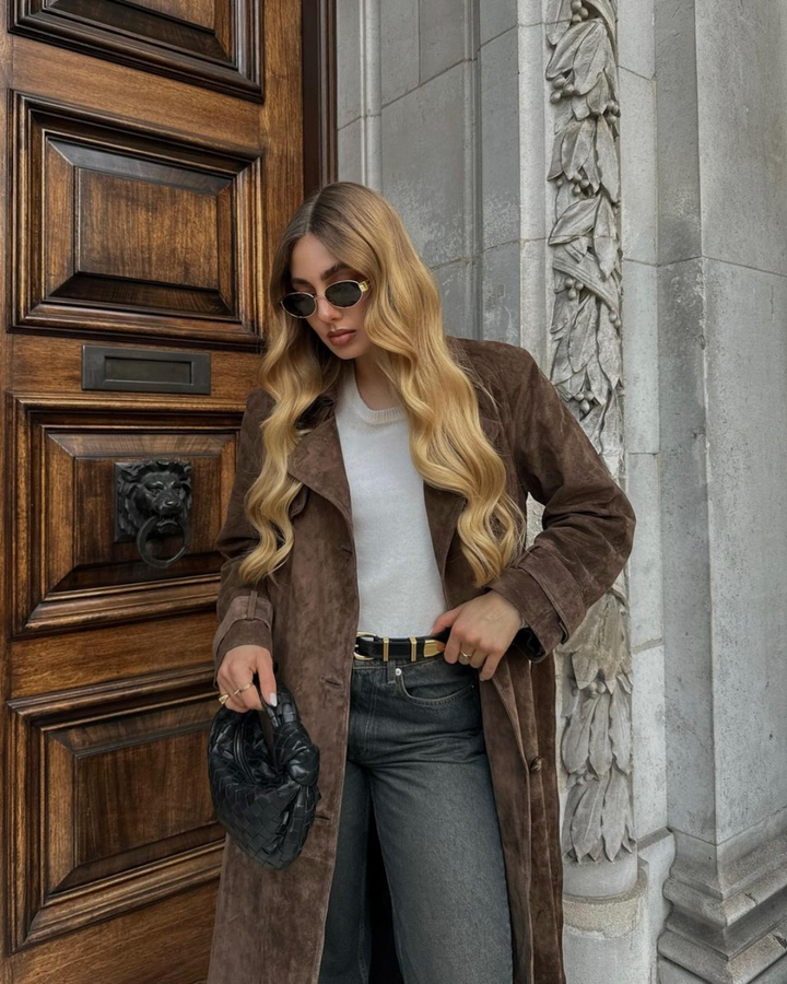 Esther | Suede Trench Coat