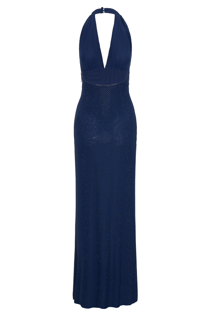 Harriet Halter Neck Diamante Maxi Dress