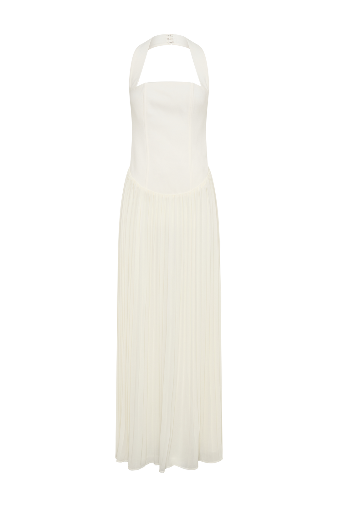 Stacie Pleated Halter Maxi Dress