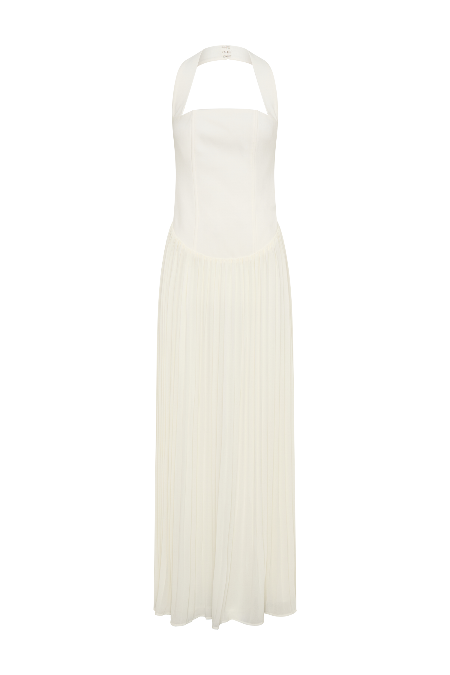 Stacie Pleated Halter Maxi Dress