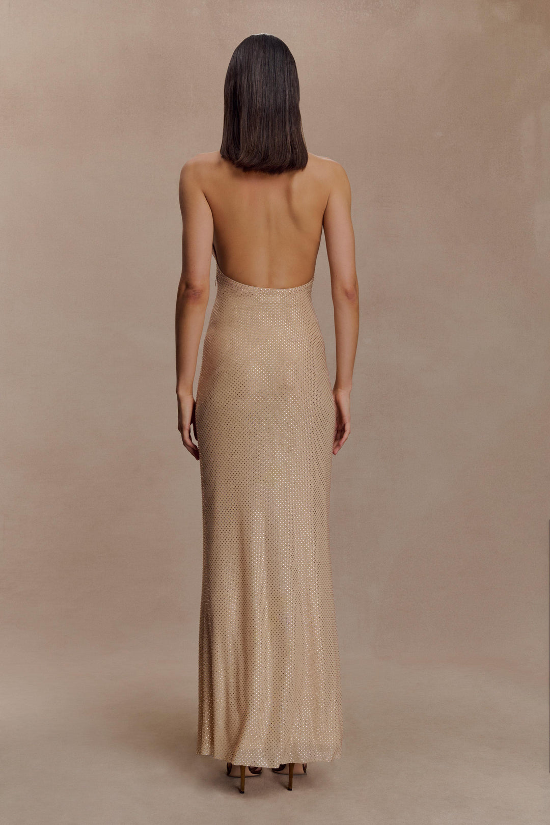 Harriet Halter Neck Diamante Maxi Dress