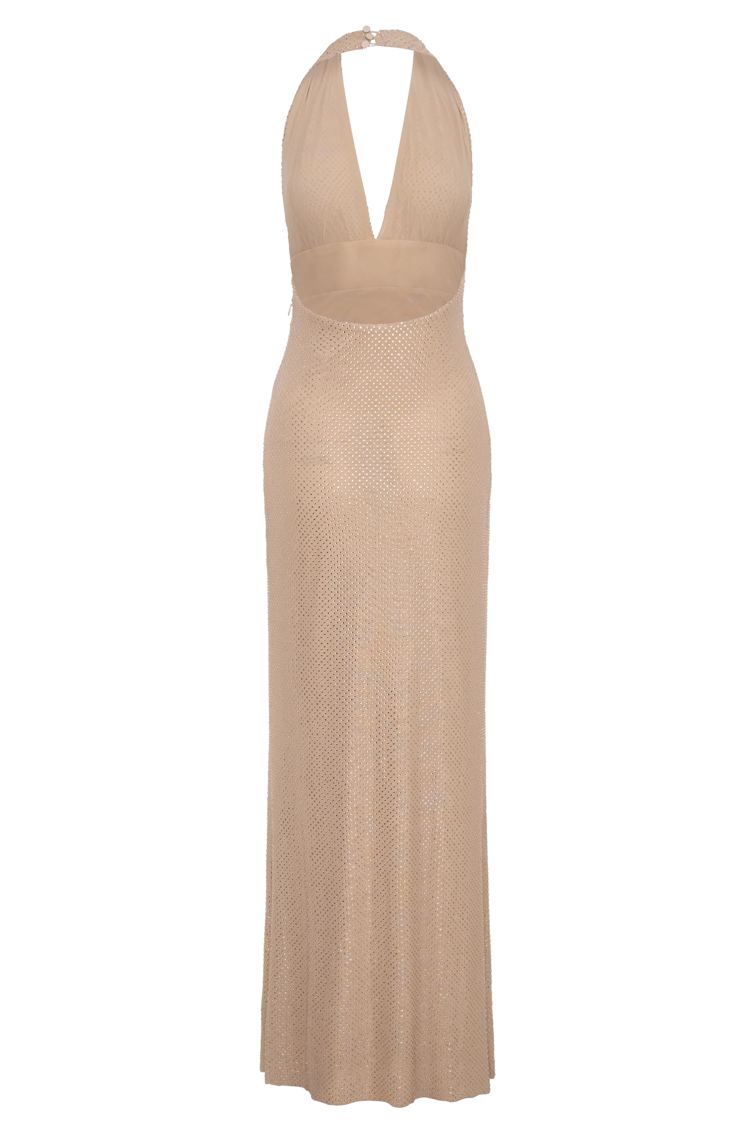 Harriet Halter Neck Diamante Maxi Dress