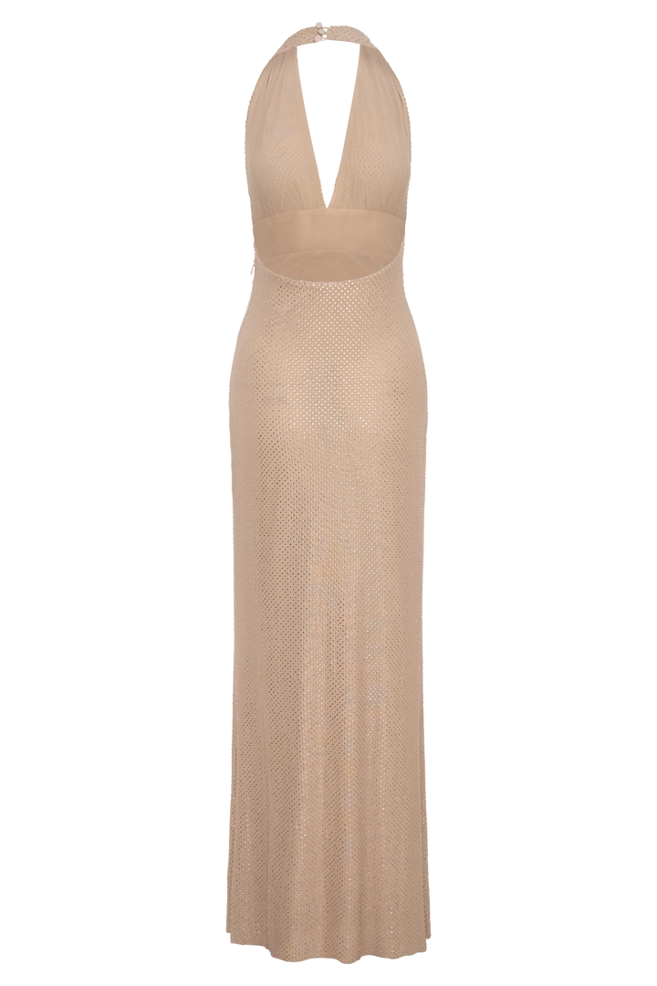Harriet Halter Neck Diamante Maxi Dress