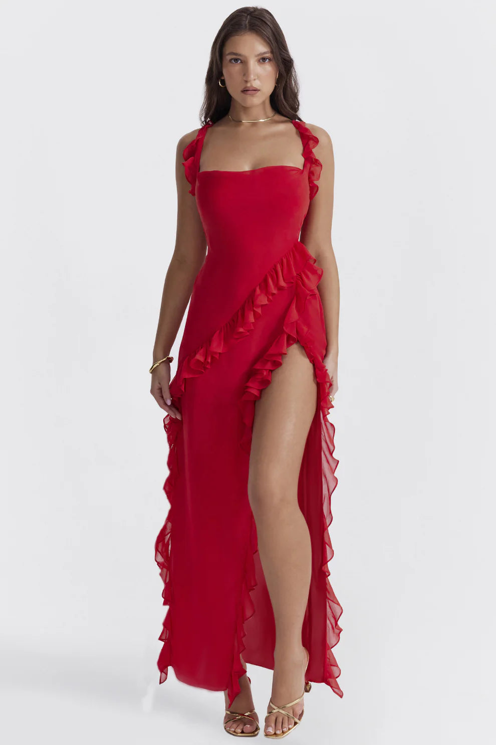 AMIRA RUFFLE MAXI DRESS
