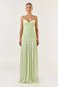 Nicole | Strapless Pleated Maxi Dress