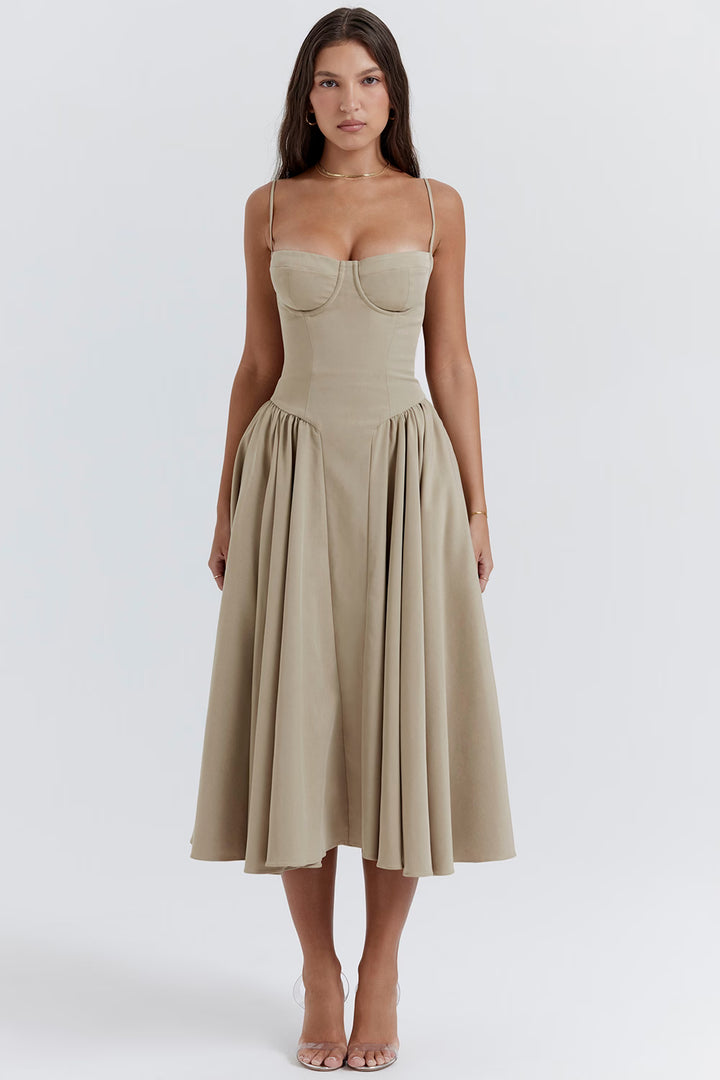 Arianna Corset Summer Midi Dress