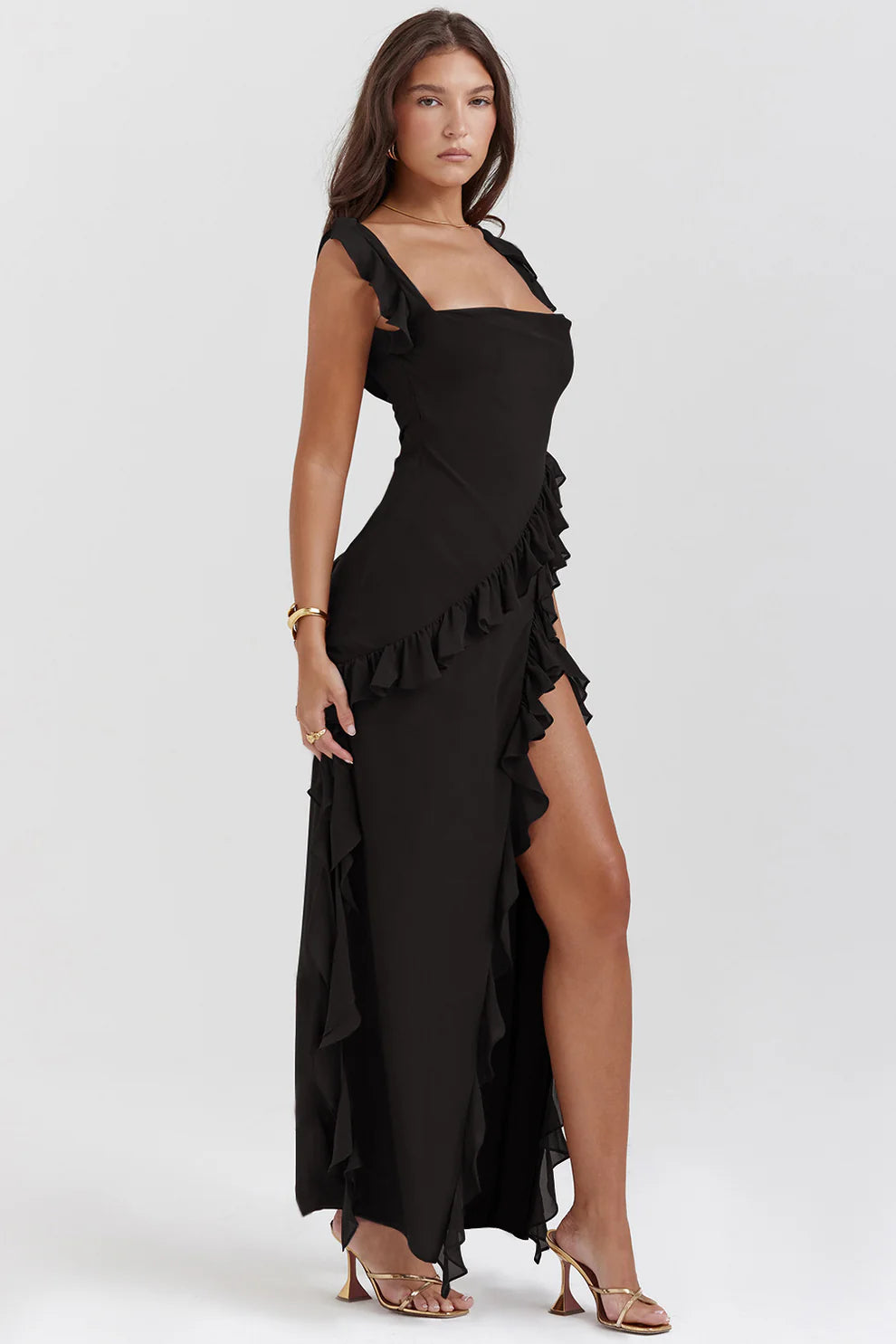 AMIRA RUFFLE MAXI DRESS