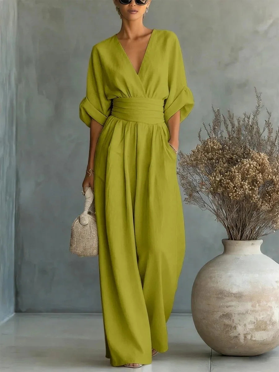 Essential V-neck Waist Jumpsuit