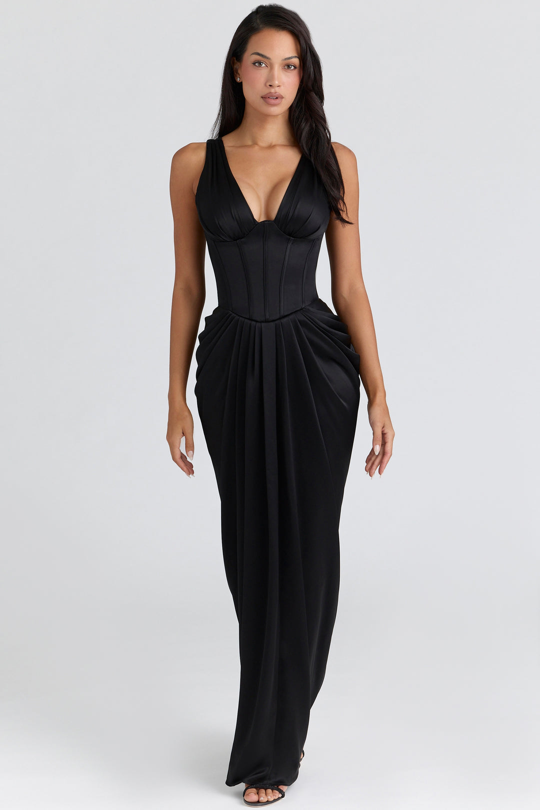 black lace maxi dress + bolero