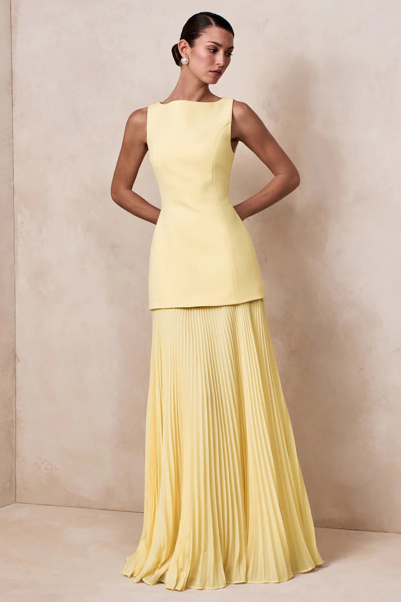 Hadley Boat-Neck Maxi Dress With Drop-Waist