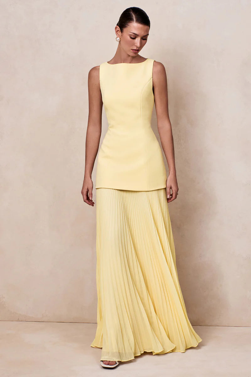 Hadley Boat-Neck Maxi Dress With Drop-Waist