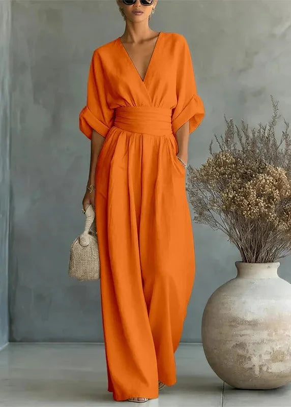 Essential V-neck Waist Jumpsuit