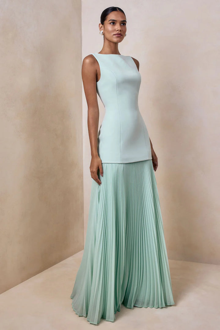 Hadley Boat-Neck Maxi Dress With Drop-Waist