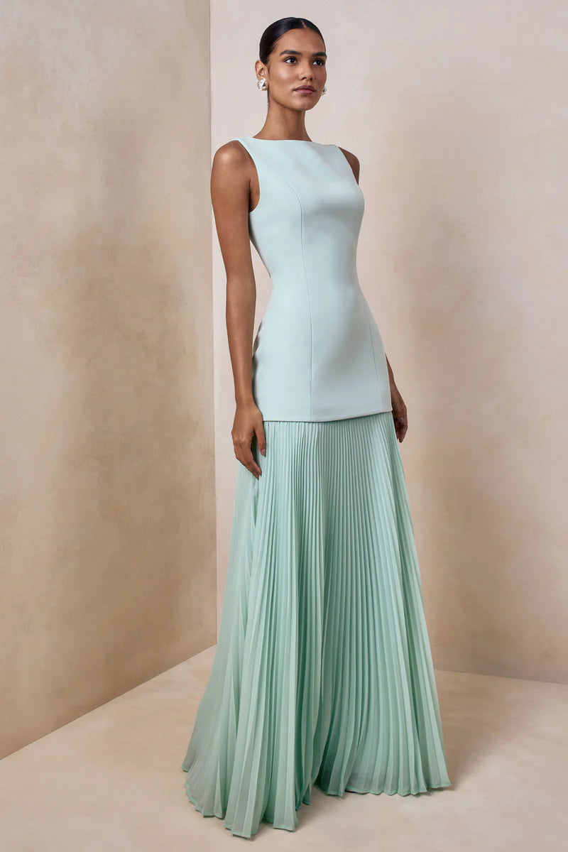 Hadley Boat-Neck Maxi Dress With Drop-Waist