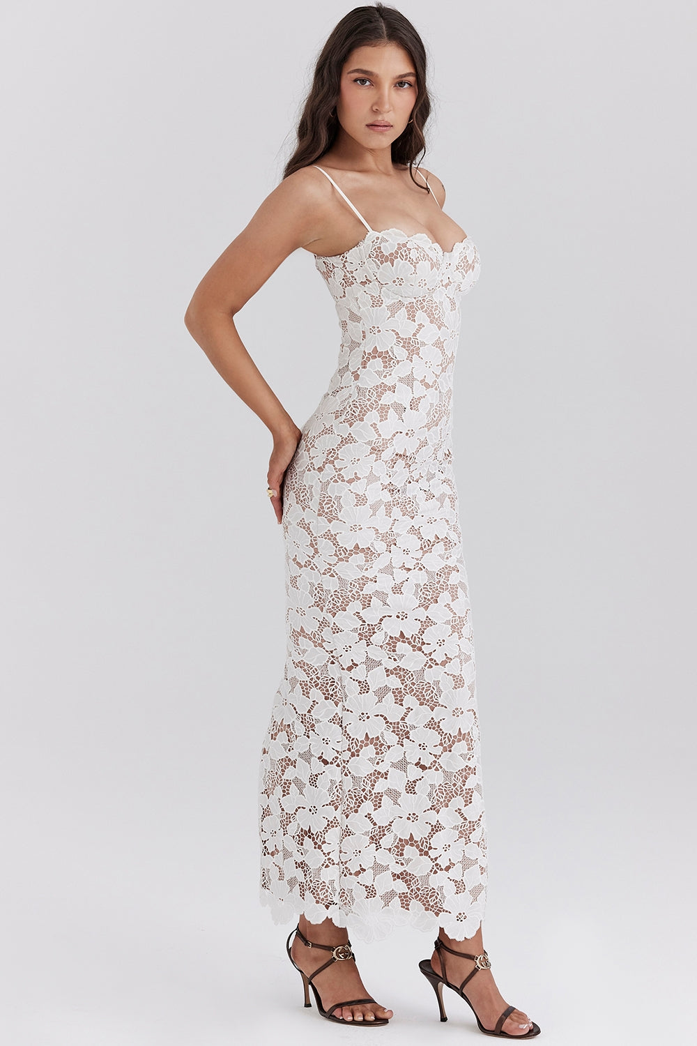 Venara Floral Embroidered Maxi Dress