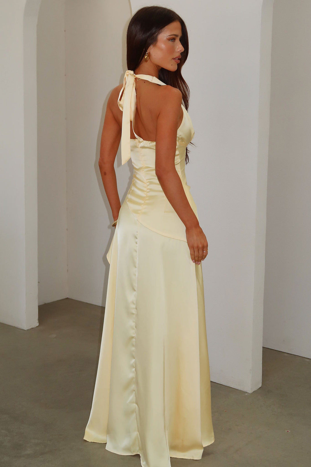 Wrenly V-Neck Satin Maxi Dress