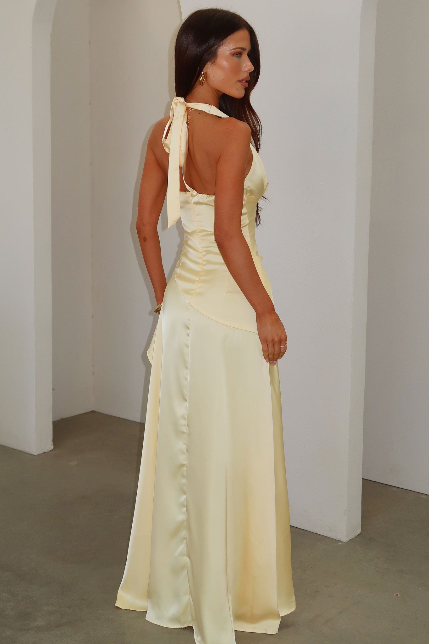 Wrenly V-Neck Satin Maxi Dress